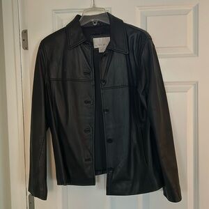 VGUC Women’s Black Nine West Leather Jacket